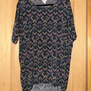 LuLaRoe Multicolor Chevron Short Sleeve Top